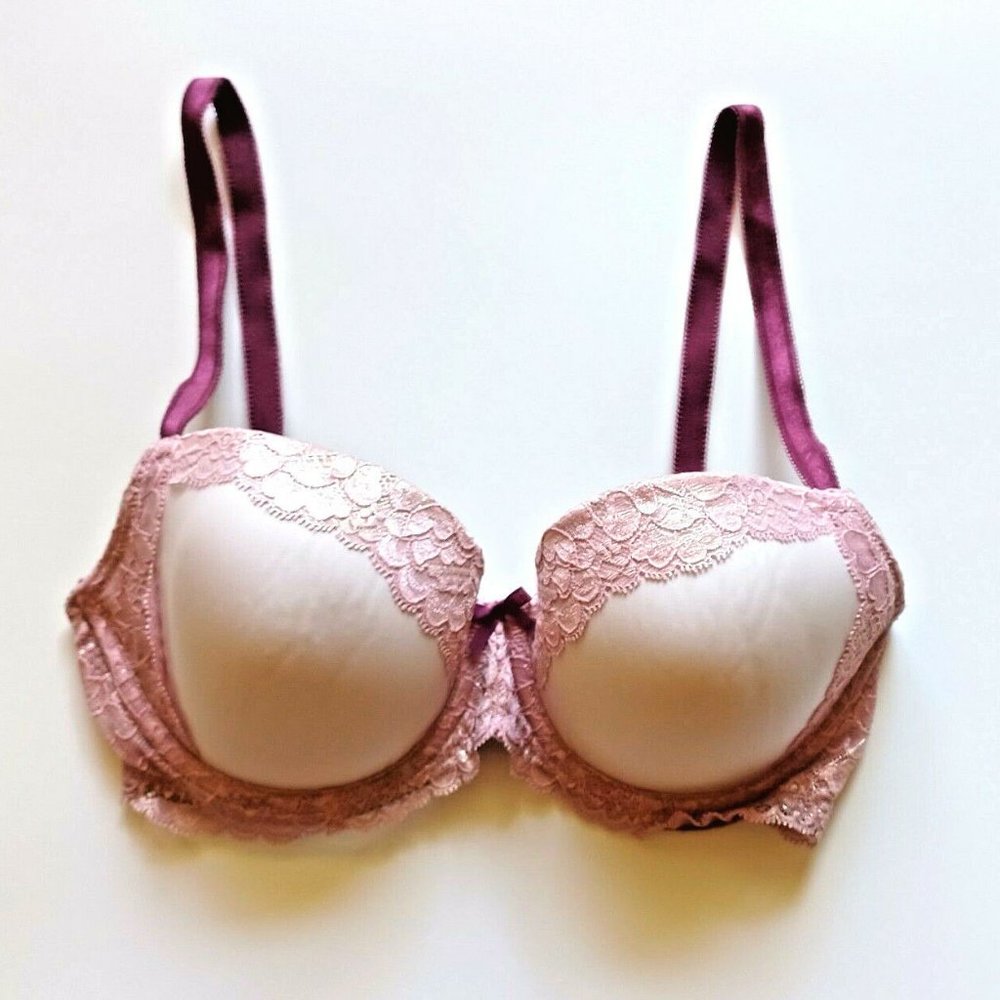 NWOT VICTORIA'S SECRET DREAM ANGELS PUSH UP BRA 32DD Pink Lace